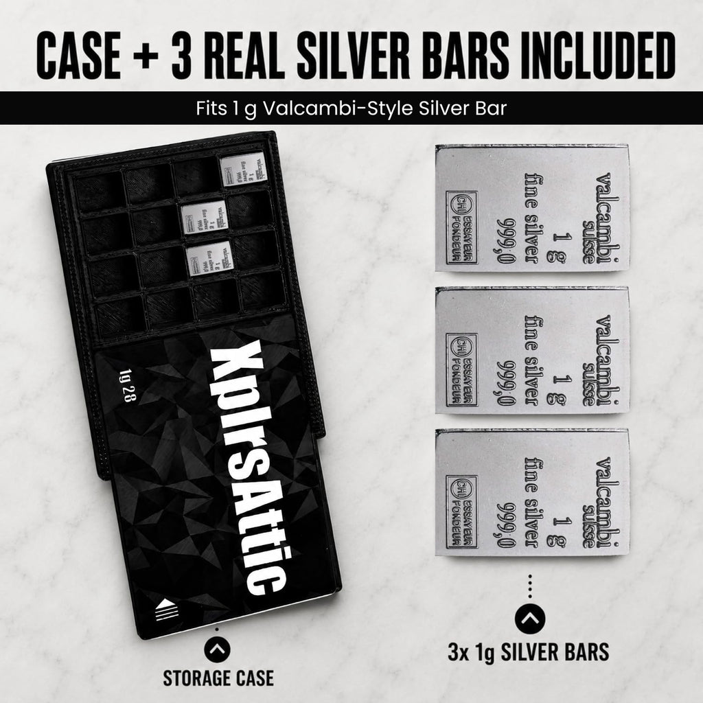 1 Gram Valcambi-Style Bar Wallet – 28 Slot – display layout view 3