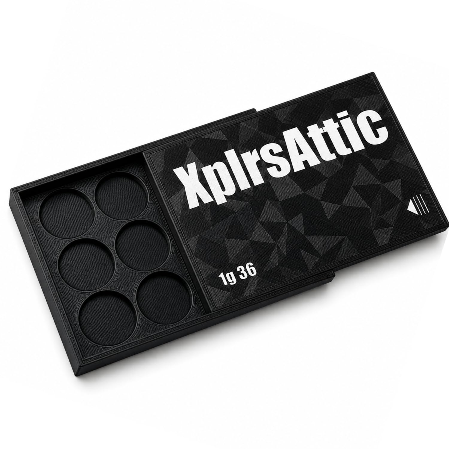 XplrsAttic 1 Gram Round Storage Case - 36-Slot Holder for Gold, Silver & Platinum Bullion Rounds, 15mm Precision Slots with Sliding Cover