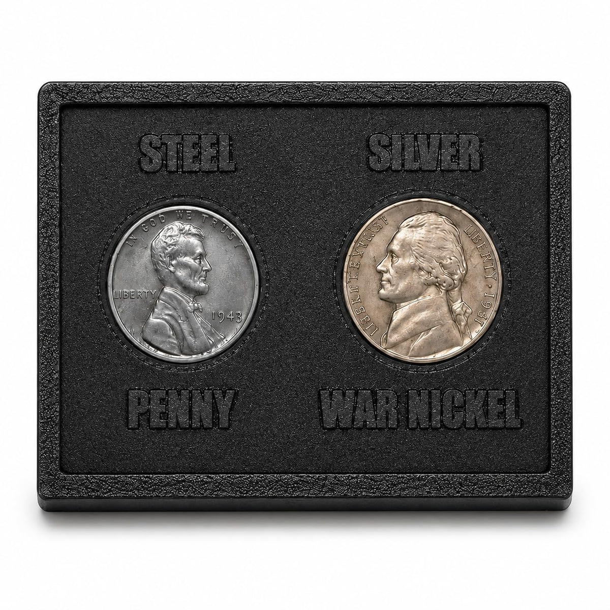 WWII Coin Display with Steel Cent & War Nickel by XplrsAttic