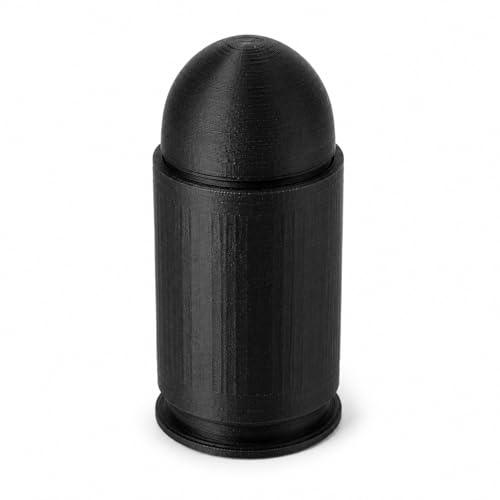1 oz Silver Round Storage Tube, Morgan Dollar Coin Holder Case, Black Bullet-Style Screw-On Bullion Coin Storage, Holds 22 Loose Silver Copper Gold Rounds & Coins Up to 40mm, Case Only
