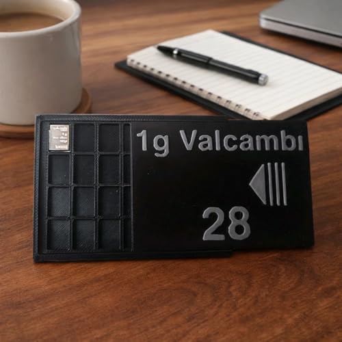 1 Gram Gold Silver Platinum Bar Holder Case, 28 Slot CombiBar Storage Wallet Bullion Bar Organizer Compatible with Valcambi CombiBar-Style Bars