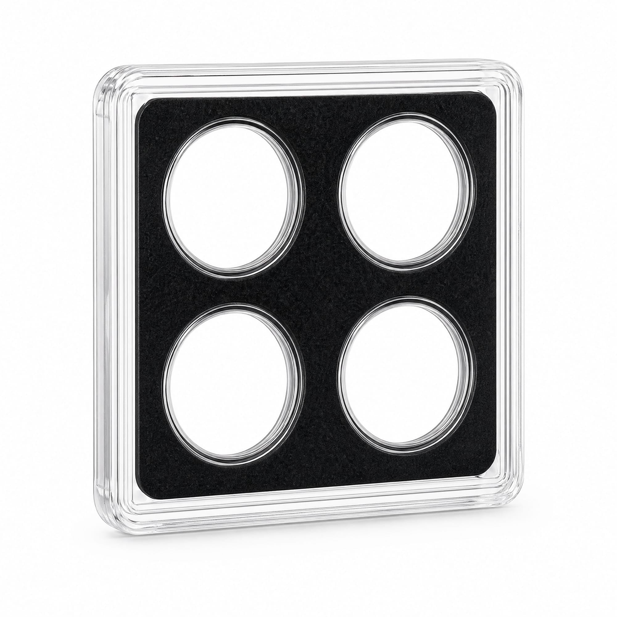 4-Slot Coin Display Case for Pennies & Dimes – Compact 2x2 Coin Holder, Starter Coin Collecting Display Case for Small U.S. Coins