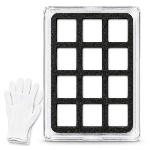 1 Gram CombiBar-Style 12-Slot Bullion Bar Display Case Gift Set – Holder for Small Gold, Silver, and Platinum Bars with Collector Accessories