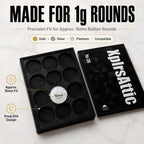 15mm 1 Gram Round Storage Case – Holds 36 – display case detail