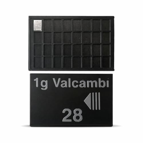 1 Gram Gold Silver Platinum Bar Holder Case, 28 Slot CombiBar Storage Wallet Bullion Bar Organizer Compatible with Valcambi CombiBar-Style Bars