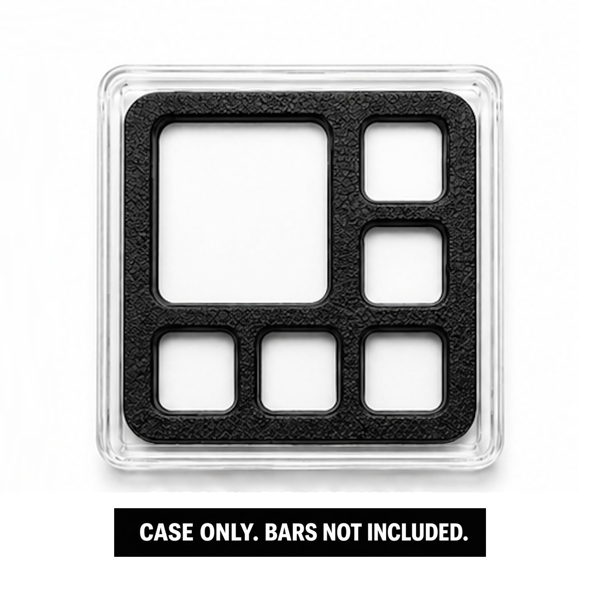 Geiger-Style Bullion Bar Display Case for 10g & 1g Square Bars, Fractional Gold Silver Platinum Storage Organizer, Holds 1x 10g + 5X 1g, Case Only