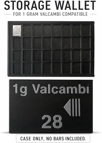 Bullion Collector Storage System – 28-Slot CombiBar Storage Wallet for 1g Gold, Silver, Platinum Bars with 30x Loupe Magnifier, White Cotton Gloves & Microfiber Cleaning Cloth, Case Only