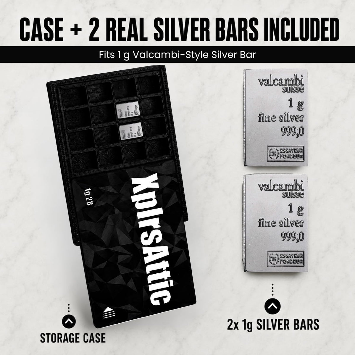 1 Gram Valcambi-Style Bar Wallet – 28 Slot – bar fit detail view 2