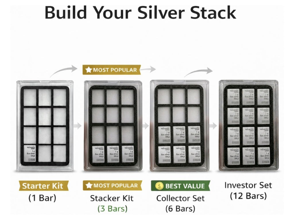 Display Case for Combibars Gold Silver Platinum Bars 1 Gram Holders | Collectible Display Holder for Desk, Office, or Gift