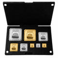 XplrsAttic Multi Size Bullion Bar Storage Case - 8 Slot Geiger Style Bar Organizer for 1oz, 20g, 10g, 5g & 1g Gold & Silver Bars, Hinged Case with Magnetic Closure, Case Only