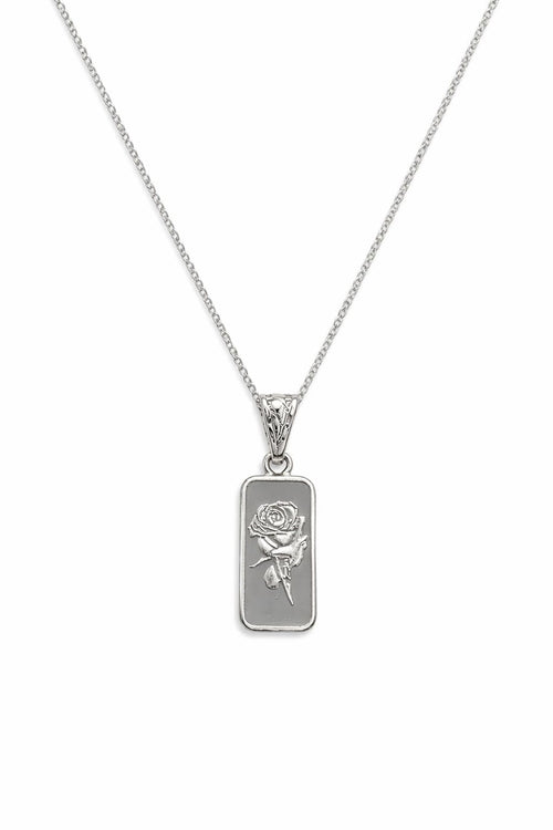 .999 Silver Rose Necklace with Sterling Chain