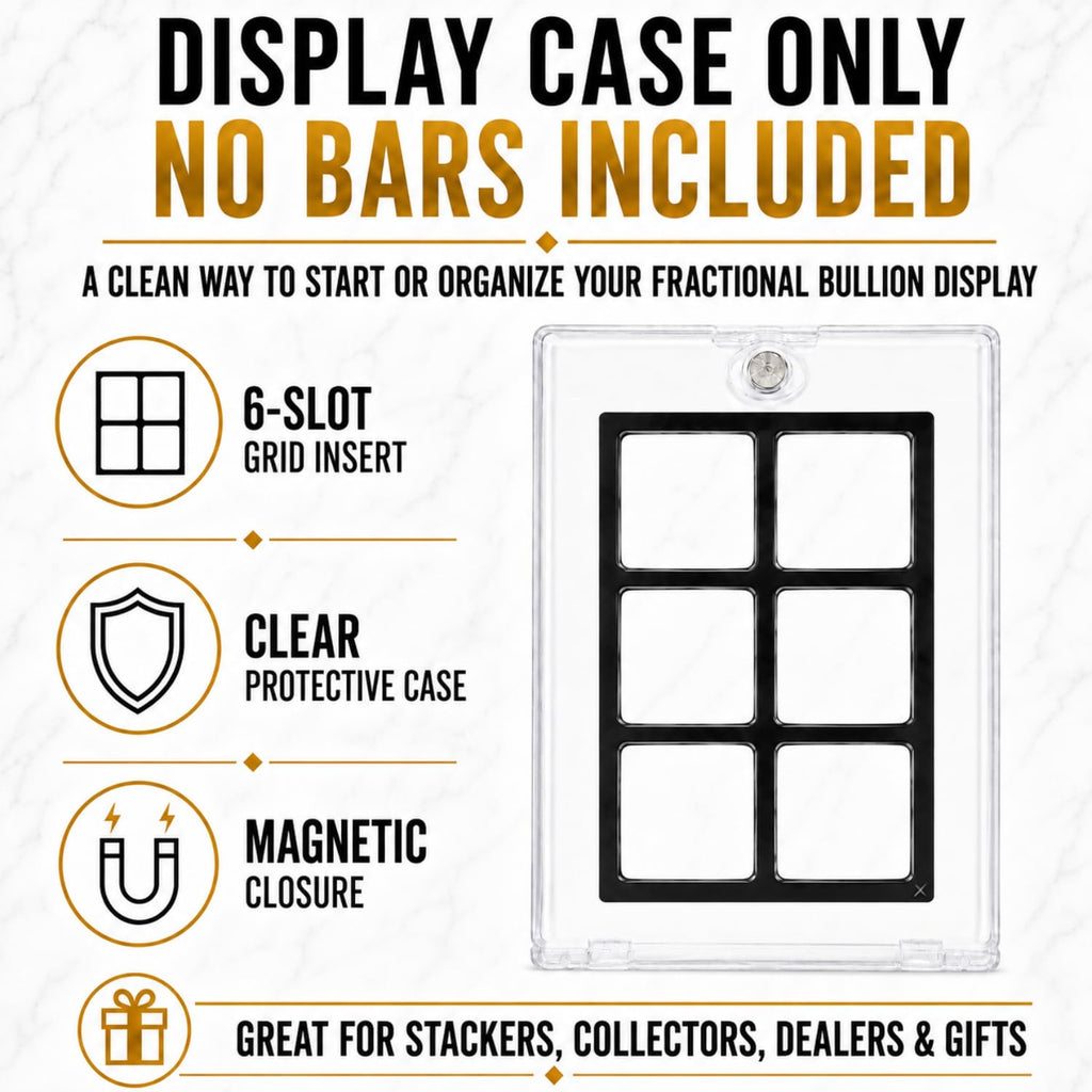 XplrsAttic Geiger Style Square Bar Display Case, Magnetic One Touch Bullion Holder for Gold & Silver Bars, Coin Showcase