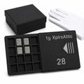 1g Bullion Bar Storage Wallet Gift Set with Cotton Gloves – 28 Slot Case for Valcambi-Style CombiBar Bars, Fractional Gold Silver Platinum Organizer, Black Gift Box, Case Only