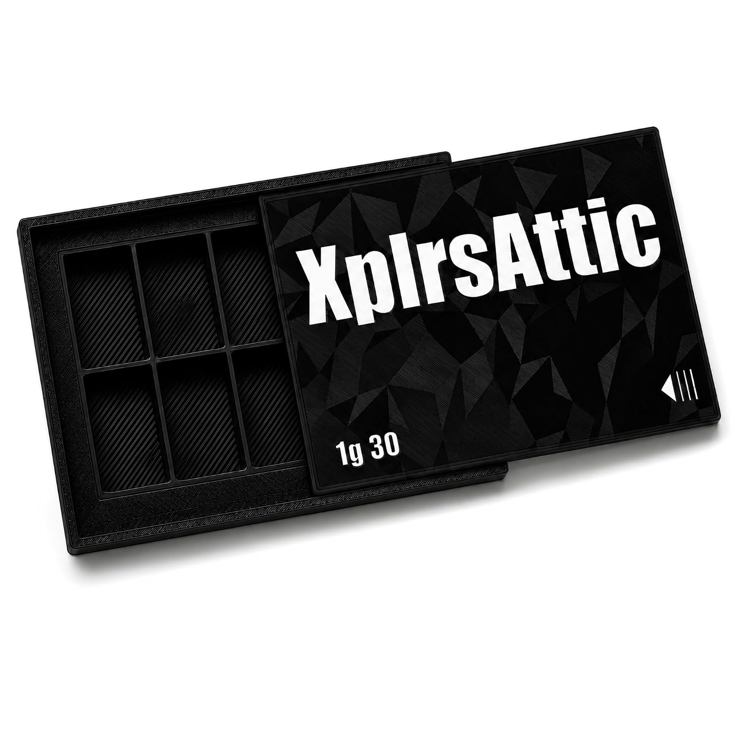 XplrsAttic 1 Gram Bar Storage Case with Slide Cover-10 Slots Tray Holds Up to 30 Scottsdale Style Mini Bars, Compact Bullion Display Organizer, Case Only