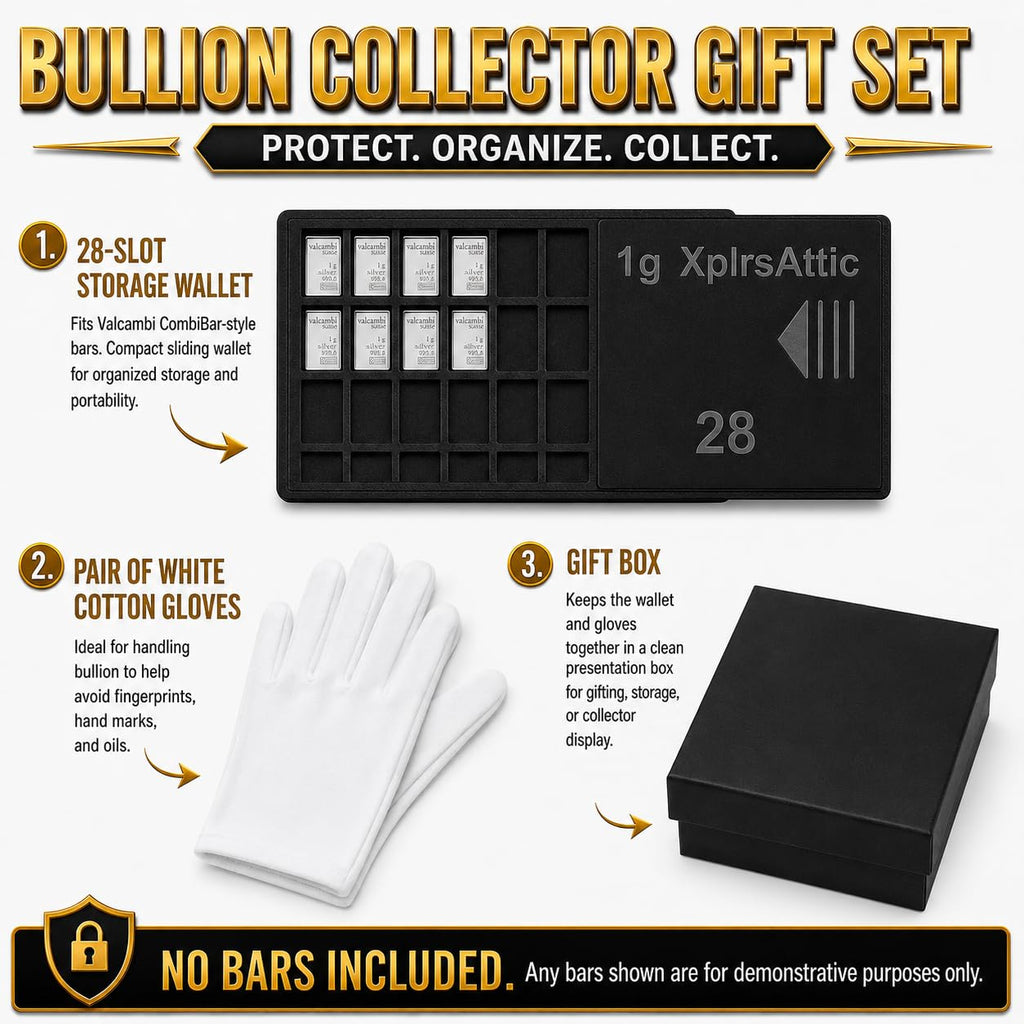 Valcambi-Style 1g Bar Wallet + Gloves