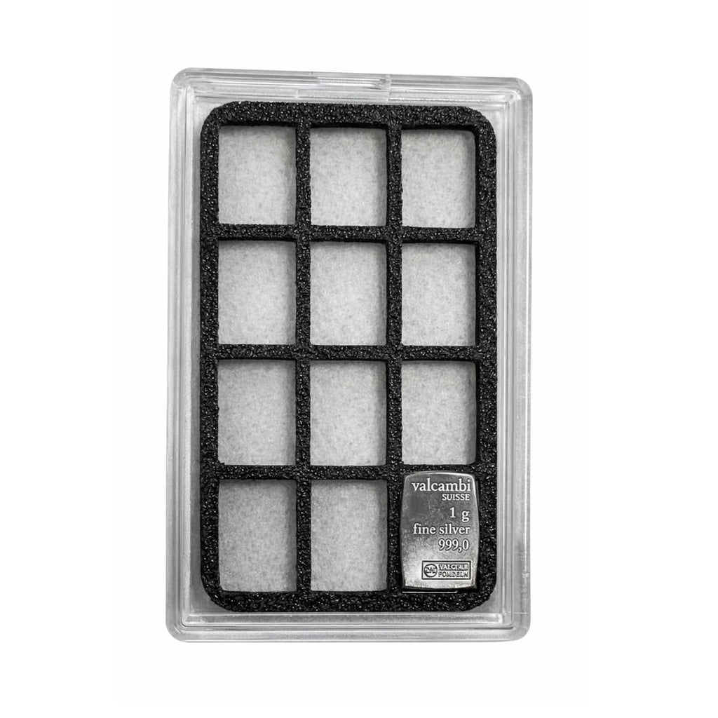 1 Gram Silver Bars Storage Case – Valcambi Compatible Holder, Fractional Silver Stack Set, Beginner Collectible Gift