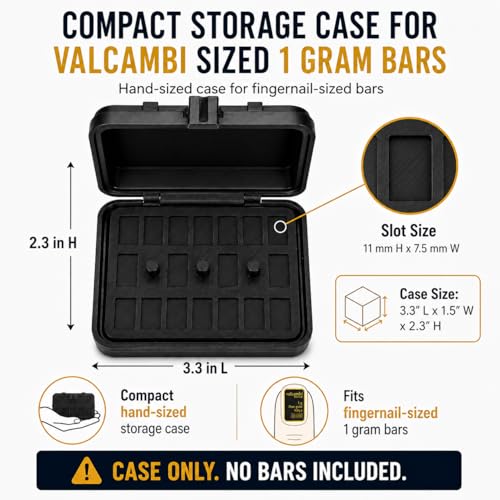 Display Case for Combibars Gold Silver Platinum Bars 1 Gram Holders, 162 Capacity Storage System (9 Trays) Collector Display for Desk, Office or Gift (Case Only, No Bars)