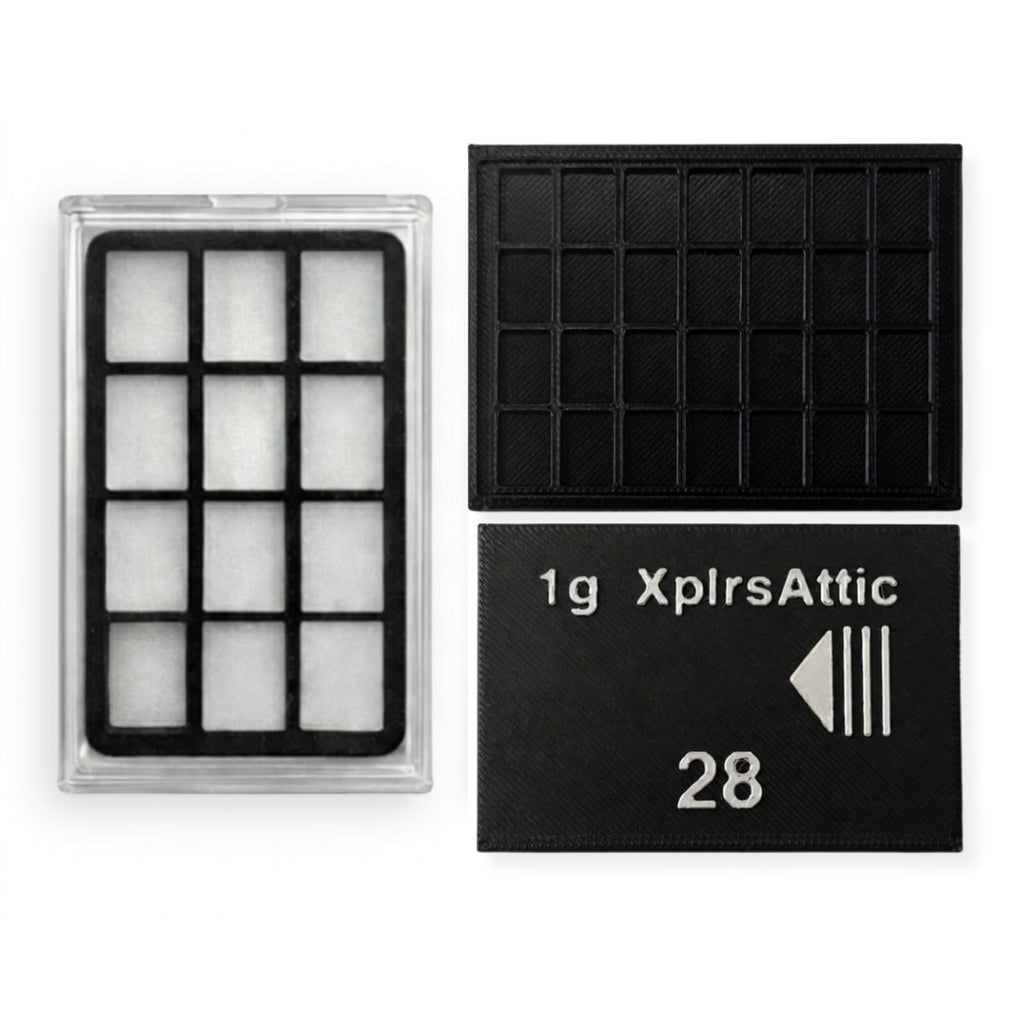 1g Bullion Bar Storage Case Bundle – 28 Slot Sliding Wallet + 12 Slot Display Case for Valcambi Style CombiBars, Silver Gold Platinum Bar Organizer, Desk Safe Pocket Storage (Cases Only)