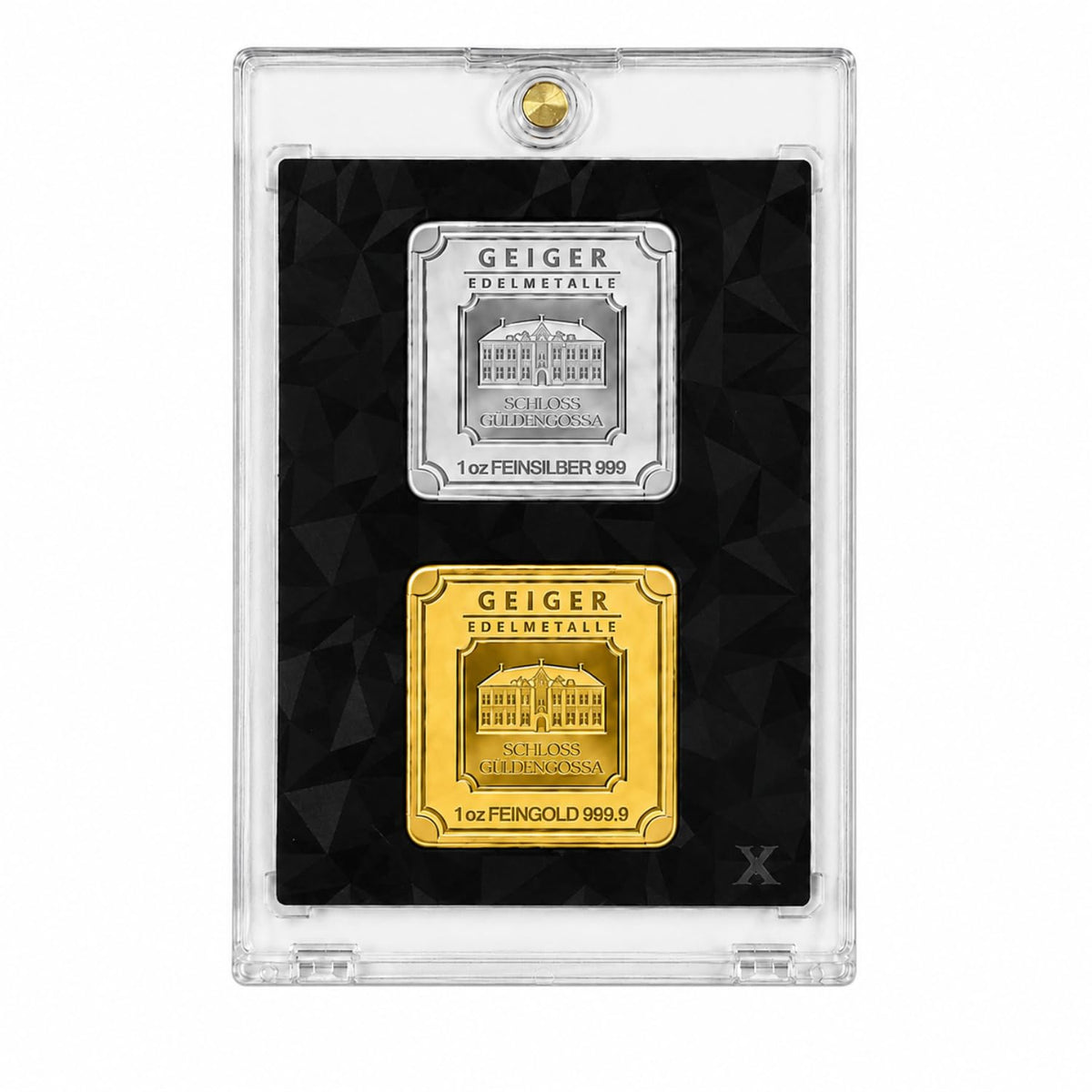 XplrsAttic Geiger Style Square Bar Display Case, Magnetic One Touch Bullion Holder for Gold & Silver Bars, Coin Showcase