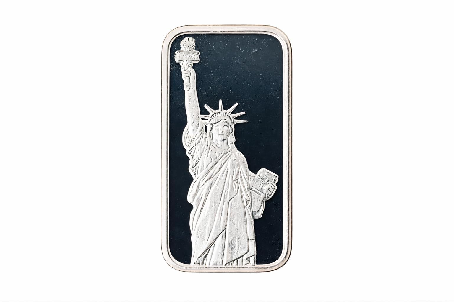 Solid .999 Fine Silver Statue of Liberty Necklace Real Silver Bar Pendant, 20" Sterling Chain, Minimalist USA Jewelry Gift for Women & Men
