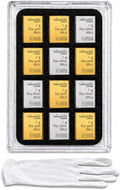 1 Gram CombiBar-Style 12-Slot Bullion Bar Display Case Gift Set – Holder for Small Gold, Silver, and Platinum Bars with Collector Accessories