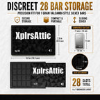 1 Gram Valcambi-Style Bar Wallet – 28 Slot – bullion bar holder detail view 4