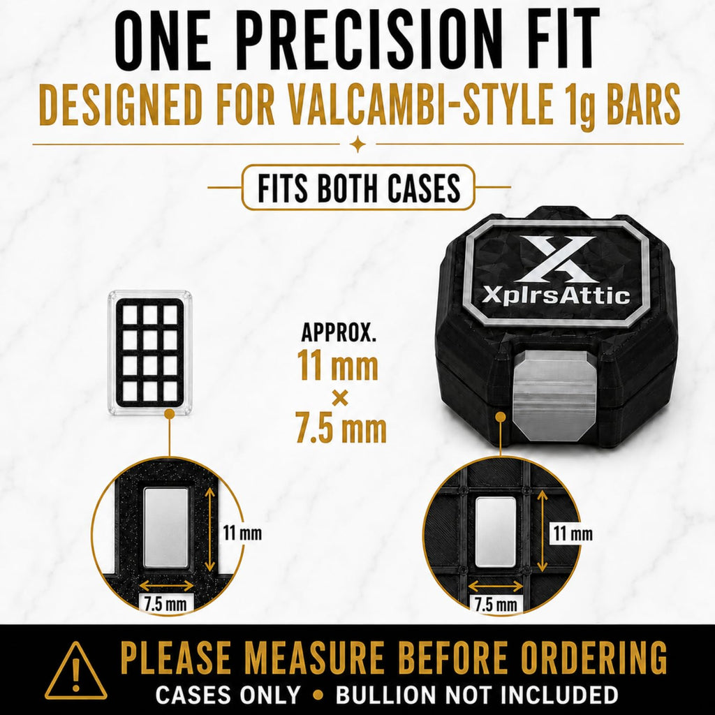 XplrsAttic 222 Slot Valcambi Style CombiBar Storage Bundle 210-Slot Bulk Storage Case + 12 Slot Clear Display Case, Complete Gold & Silver Bar Display & Storage System, Cases Only