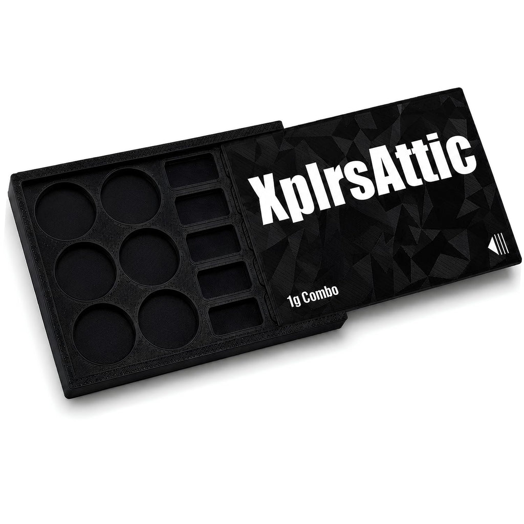 XplrsAttic 1 Gram Bar Storage Case with Slide Cover-10 Slots Tray Holds Up to 30 Scottsdale Style Mini Bars, Compact Bullion Display Organizer, Case Only