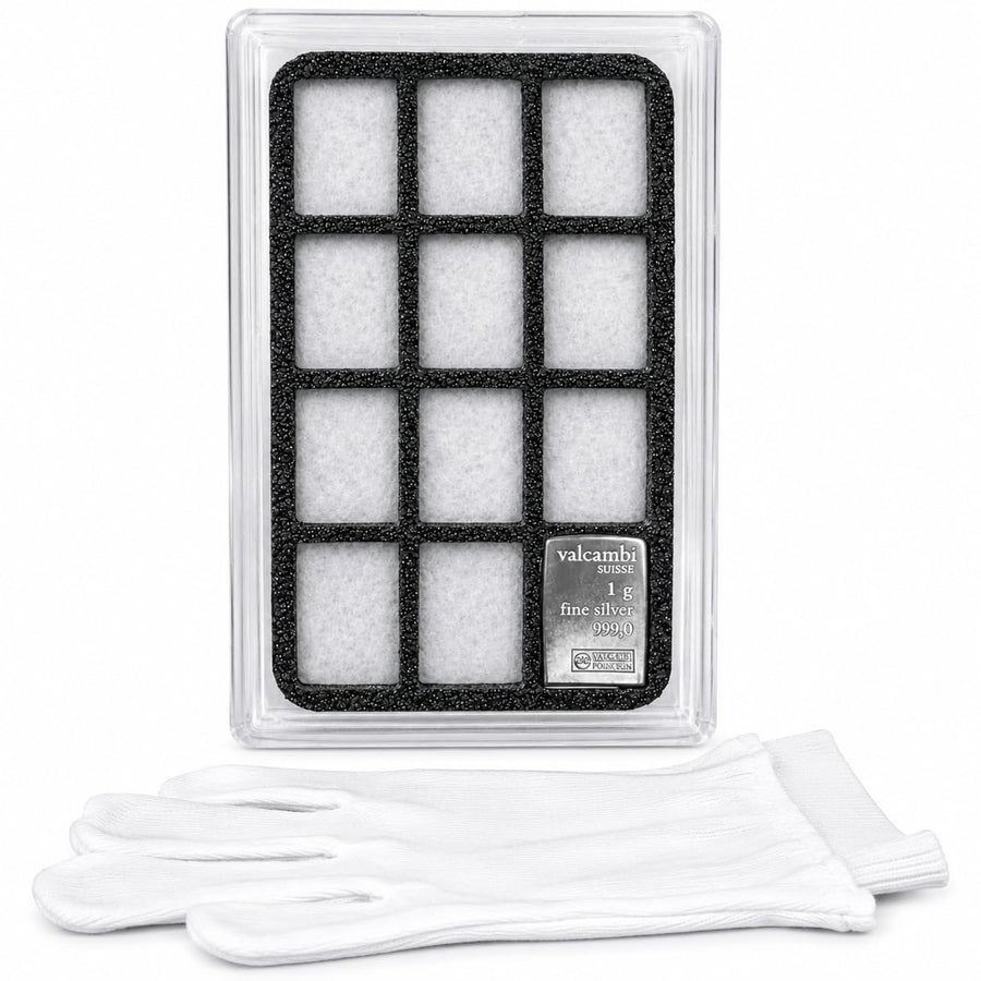 12-Slot 1g Bar Display Case + Bar & Gloves