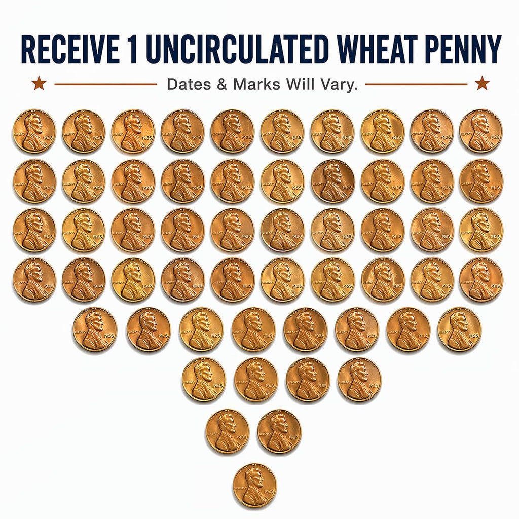 Coin Display Case for Pennies & Dimes (4 Slot) – Includes Wheat Penny – Starter Coin Collecting Kit – Compact 2x2 Holder