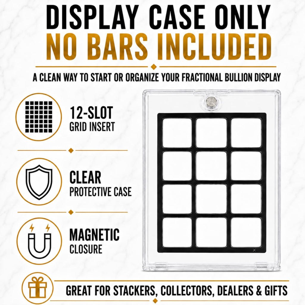 XplrsAttic Geiger Style Square Bar Display Case, Magnetic One Touch Bullion Holder for Gold & Silver Bars, Coin Showcase