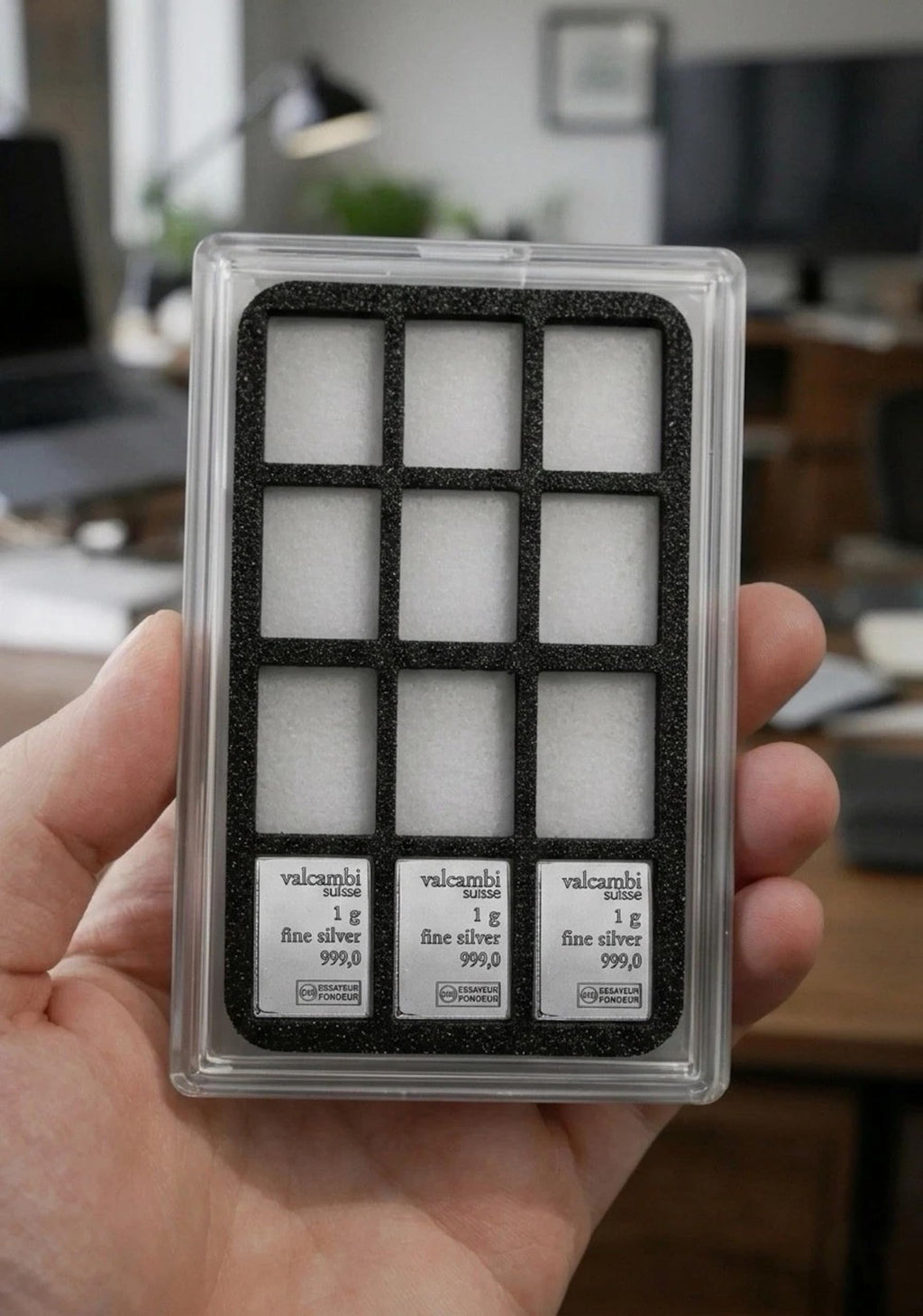 Display Case for Combibars Gold Silver Platinum Bars 1 Gram Holders | Collectible Display Holder for Desk, Office, or Gift