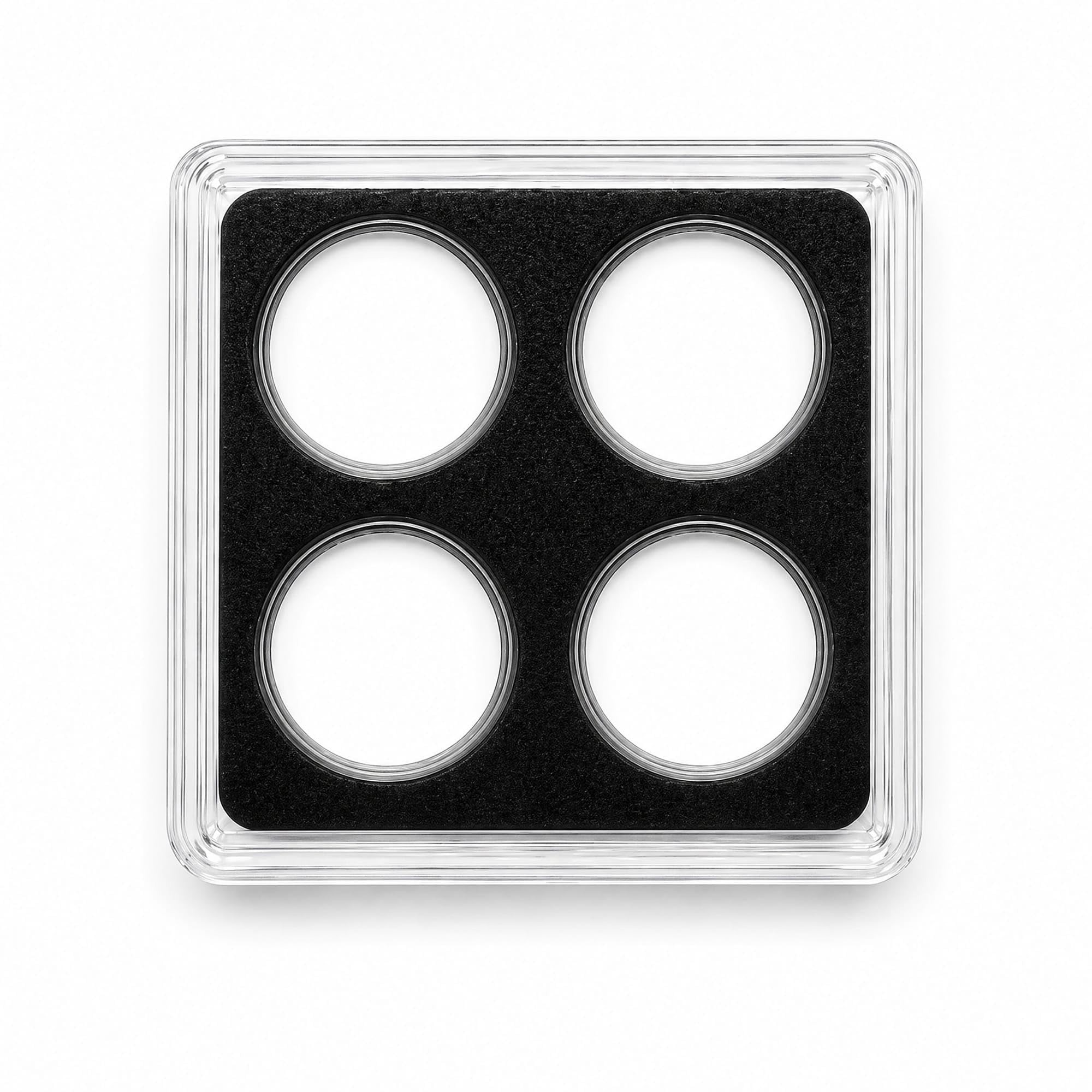 4-Slot Coin Display Case for Pennies & Dimes – Compact 2x2 Coin Holder, Starter Coin Collecting Display Case for Small U.S. Coins
